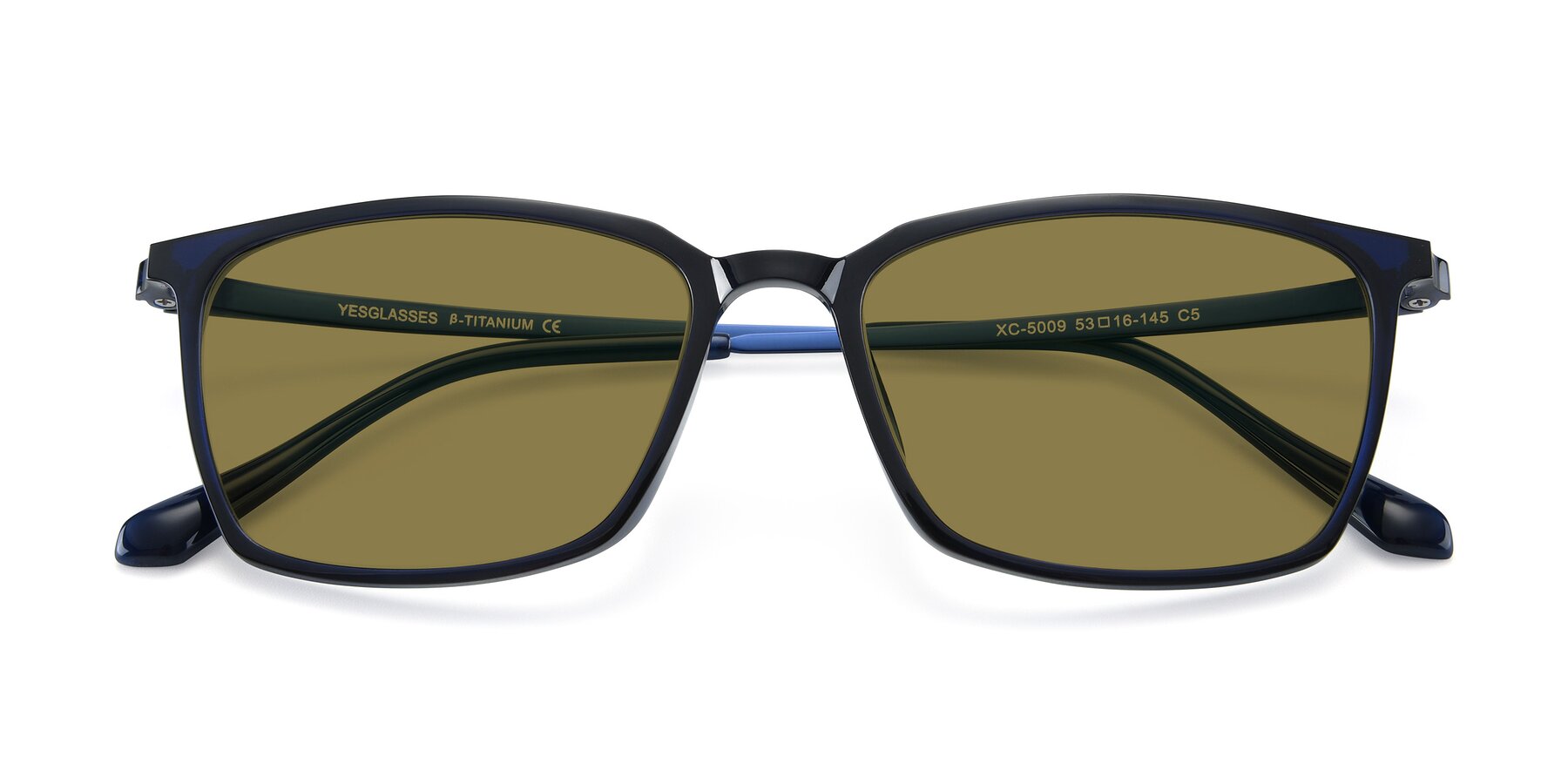 Folded Front of XC-5009 in Blue with Brown Polarized Lenses