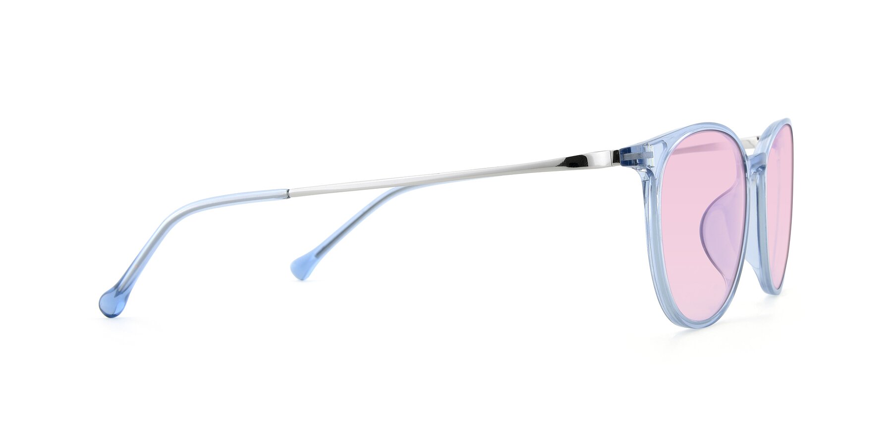 Side of XC-6006 in Blue Amber-Silver with Light Pink Tinted Lenses