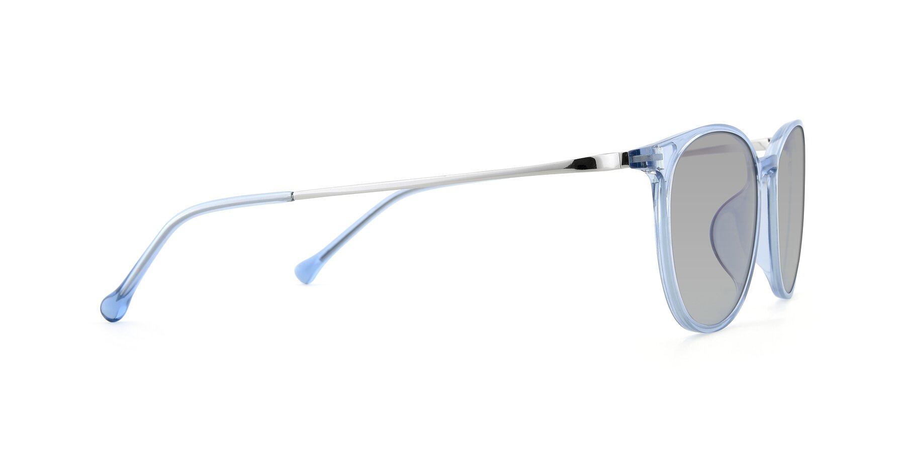 Side of XC-6006 in Blue Amber-Silver with Light Gray Tinted Lenses