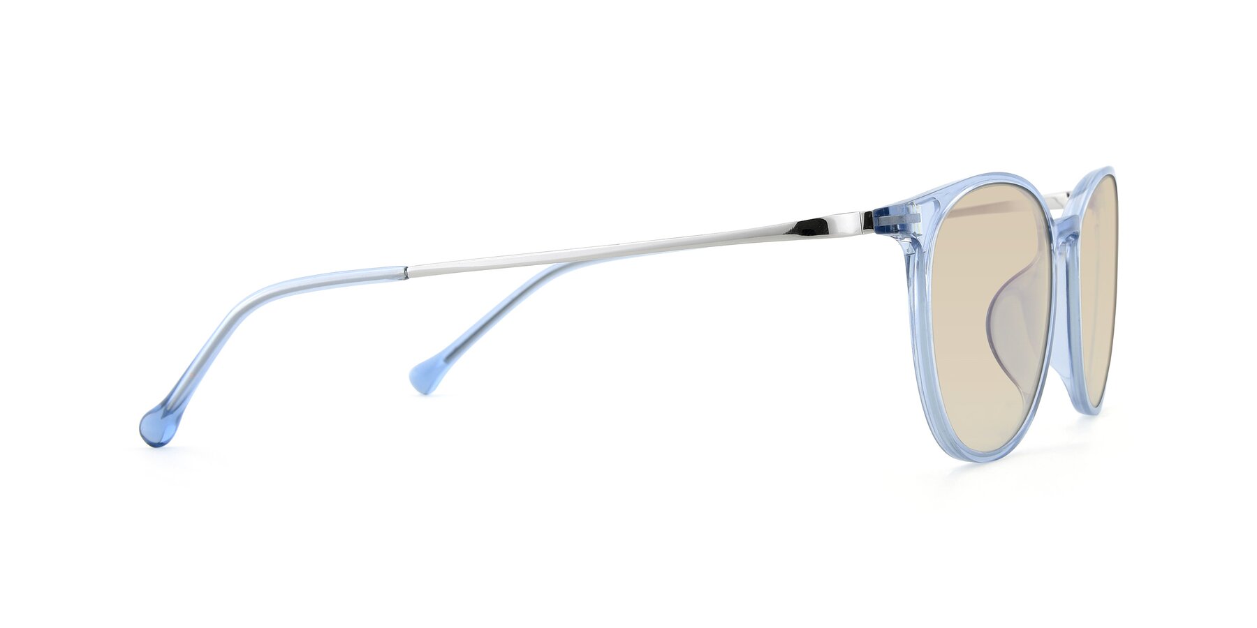 Side of XC-6006 in Blue Amber-Silver with Light Brown Tinted Lenses