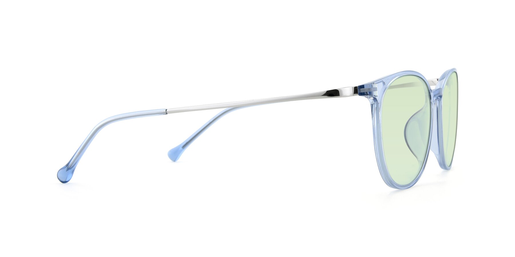 Side of XC-6006 in Blue Amber-Silver with Light Green Tinted Lenses