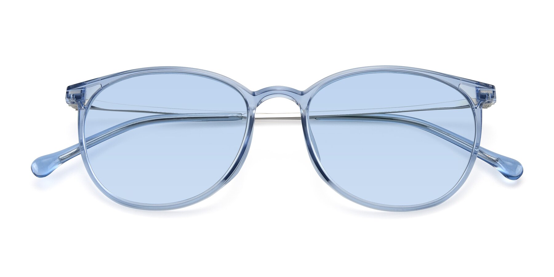 Folded Front of XC-6006 in Blue Amber-Silver with Light Blue Tinted Lenses