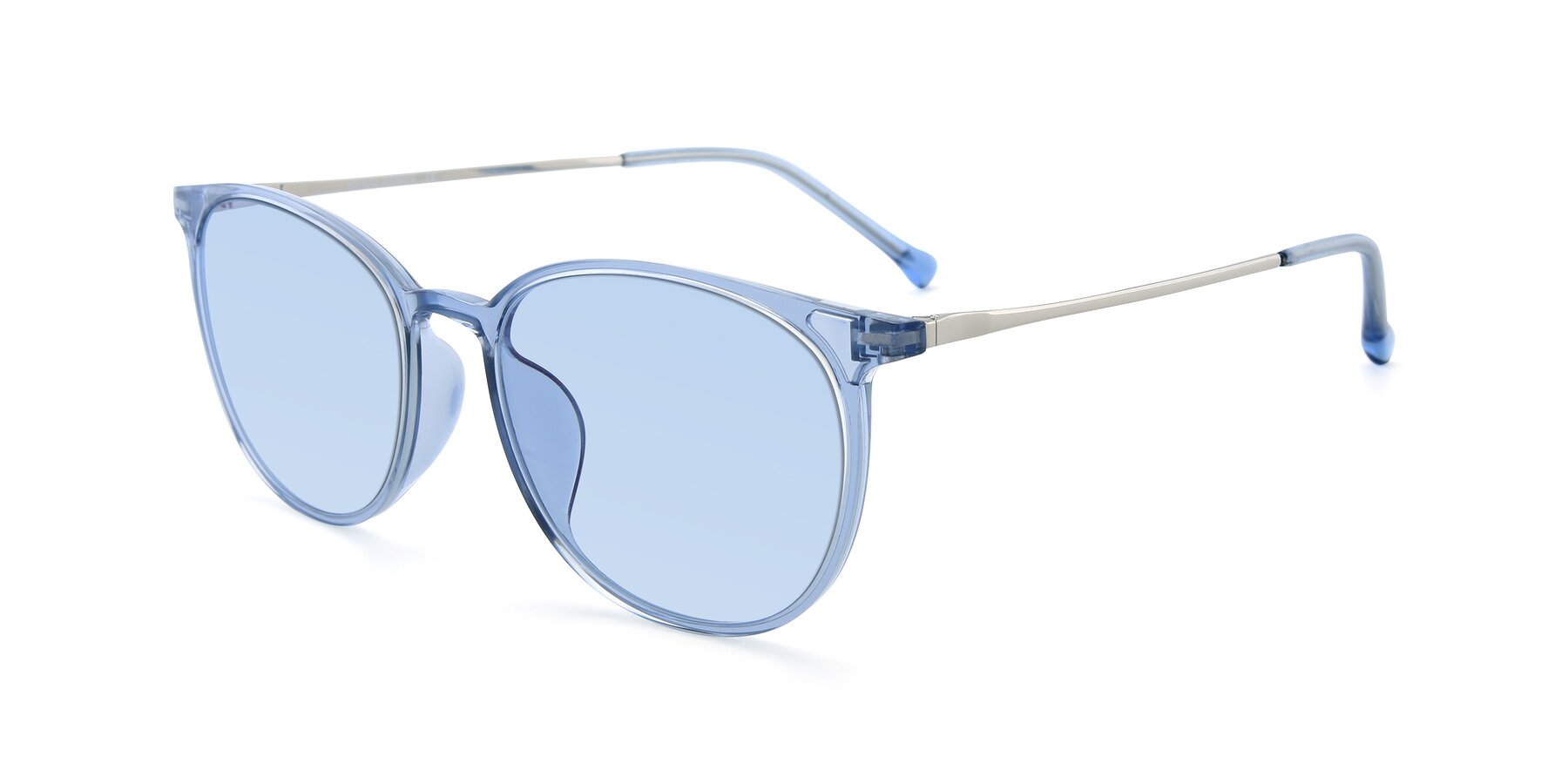 Angle of XC-6006 in Blue Amber-Silver with Light Blue Tinted Lenses
