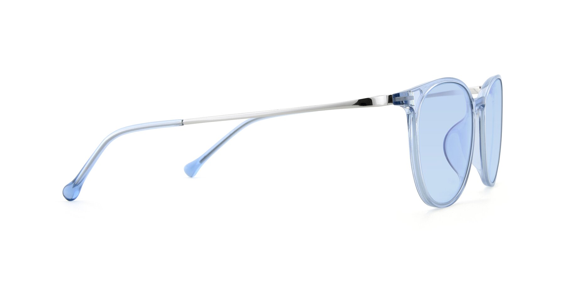 Side of XC-6006 in Blue Amber-Silver with Light Blue Tinted Lenses