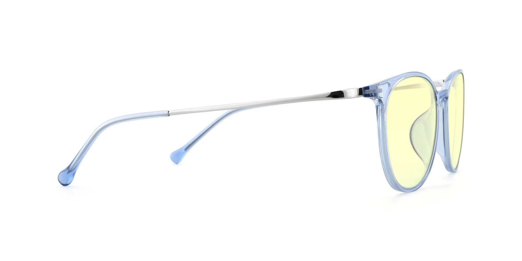 Side of XC-6006 in Blue Amber-Silver with Light Yellow Tinted Lenses