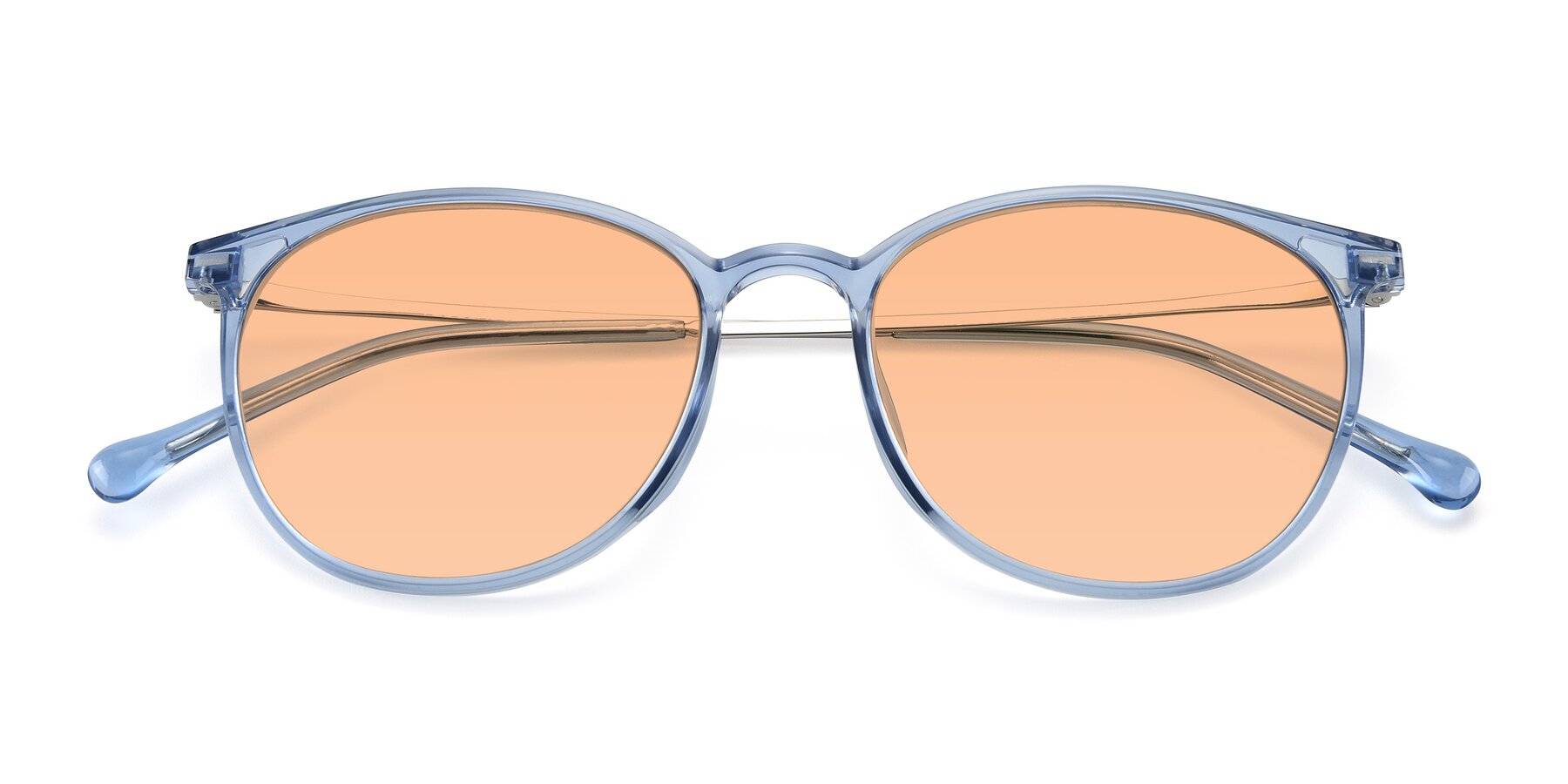 Folded Front of XC-6006 in Blue Amber-Silver with Light Orange Tinted Lenses