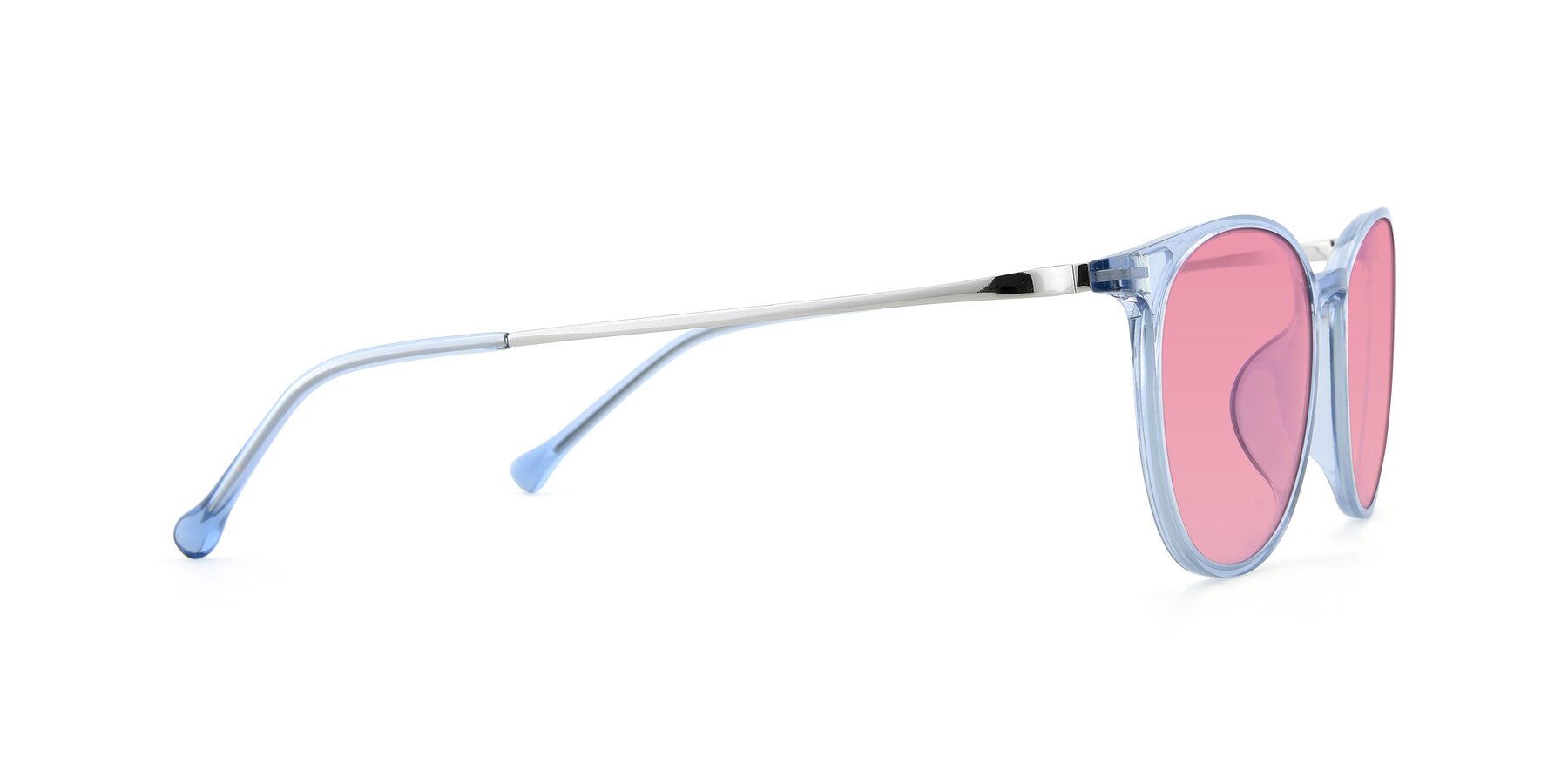 Side of XC-6006 in Blue Amber-Silver with Pink Tinted Lenses