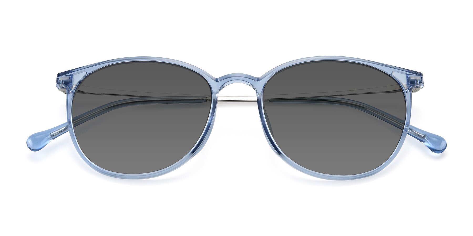 Folded Front of XC-6006 in Blue Amber-Silver with Medium Gray Tinted Lenses