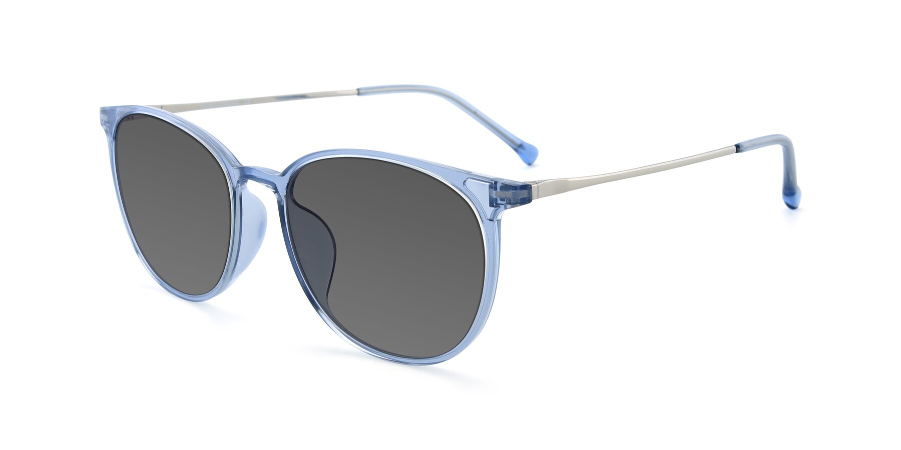 Angle of XC-6006 in Blue Amber-Silver with Medium Gray Tinted Lenses