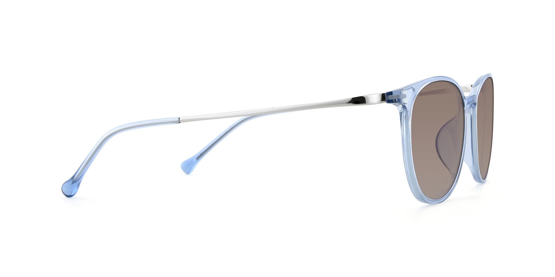 Side of XC-6006 in Blue Amber-Silver with Medium Brown Tinted Lenses