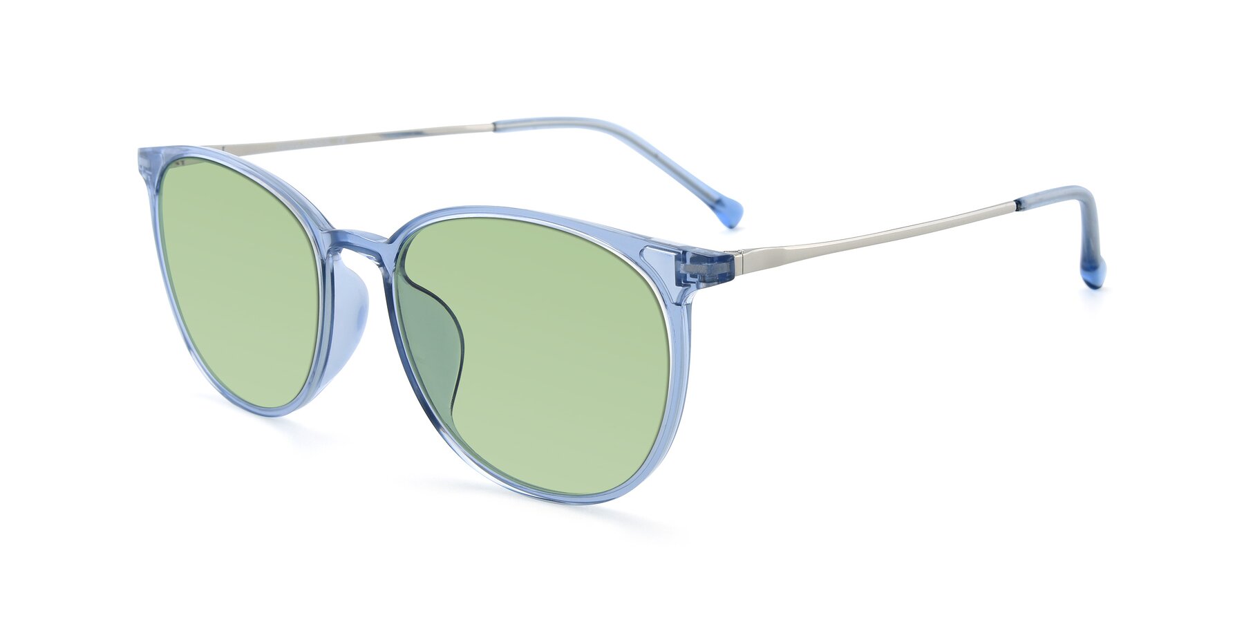 Angle of XC-6006 in Blue Amber-Silver with Medium Green Tinted Lenses