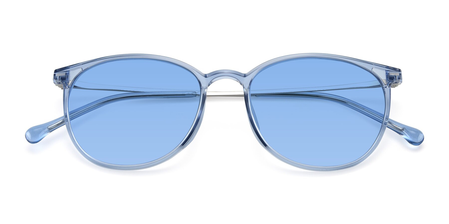 Folded Front of XC-6006 in Blue Amber-Silver with Medium Blue Tinted Lenses