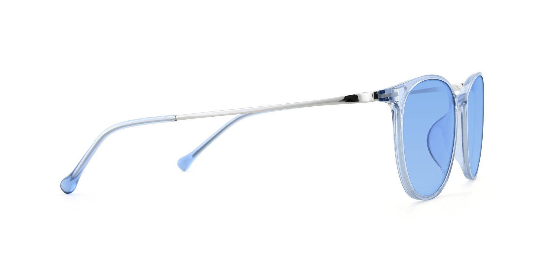 Side of XC-6006 in Blue Amber-Silver with Medium Blue Tinted Lenses