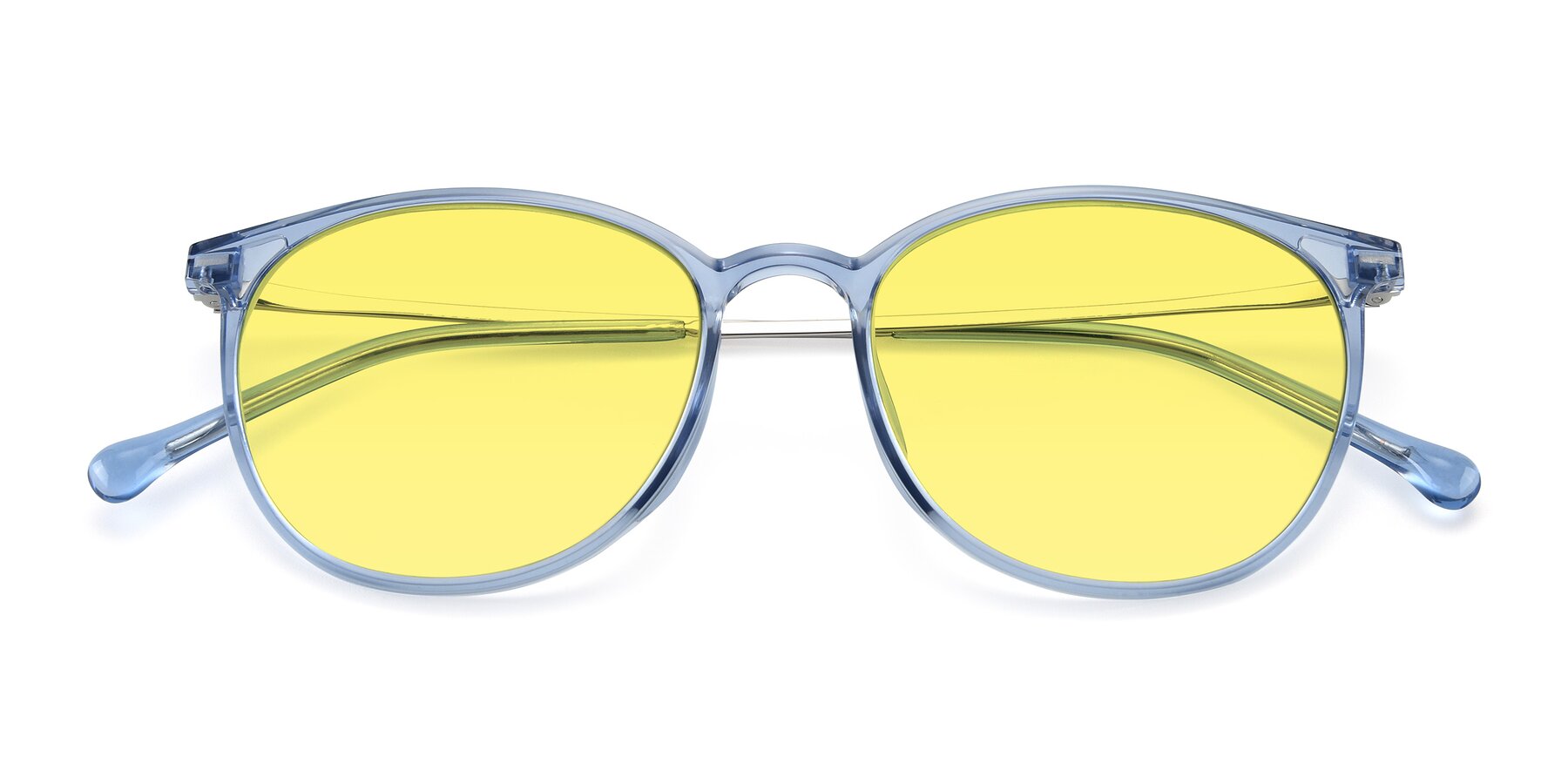 Folded Front of XC-6006 in Blue Amber-Silver with Medium Yellow Tinted Lenses