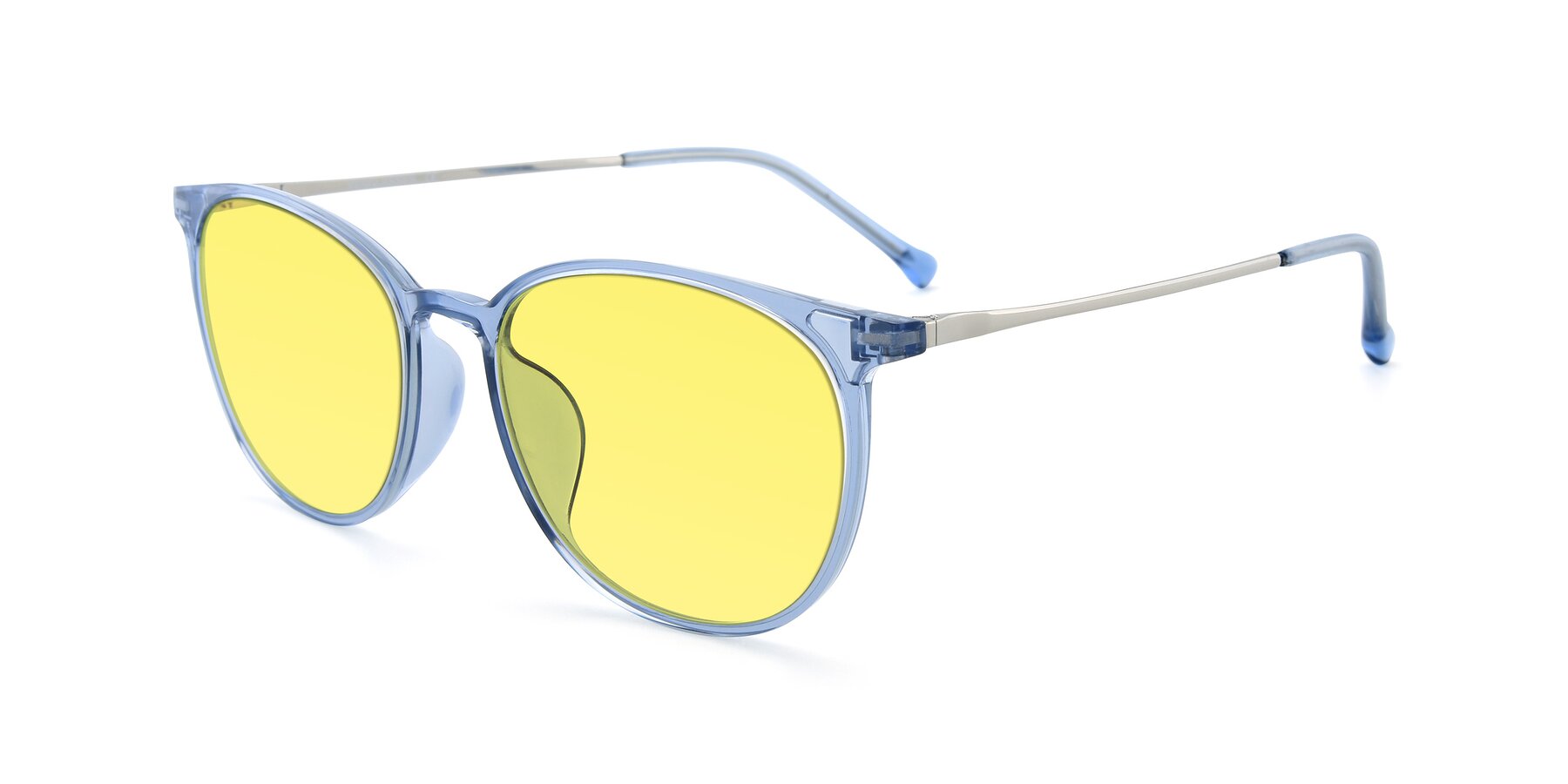 Angle of XC-6006 in Blue Amber-Silver with Medium Yellow Tinted Lenses