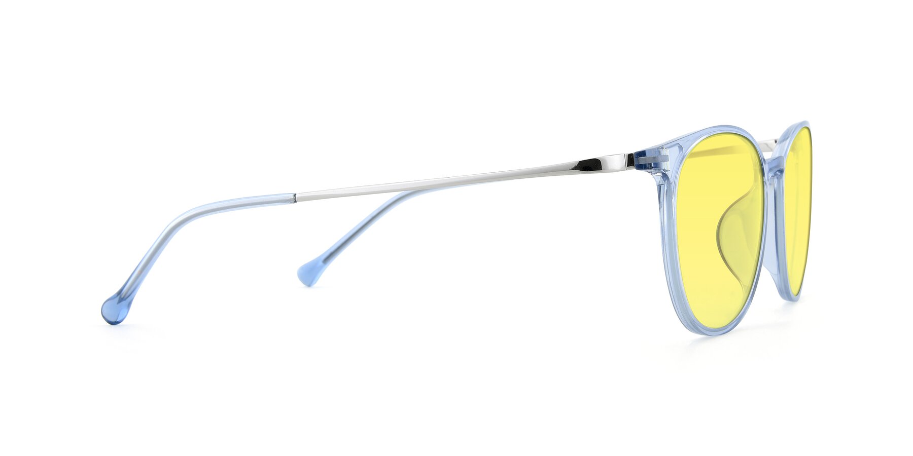 Side of XC-6006 in Blue Amber-Silver with Medium Yellow Tinted Lenses