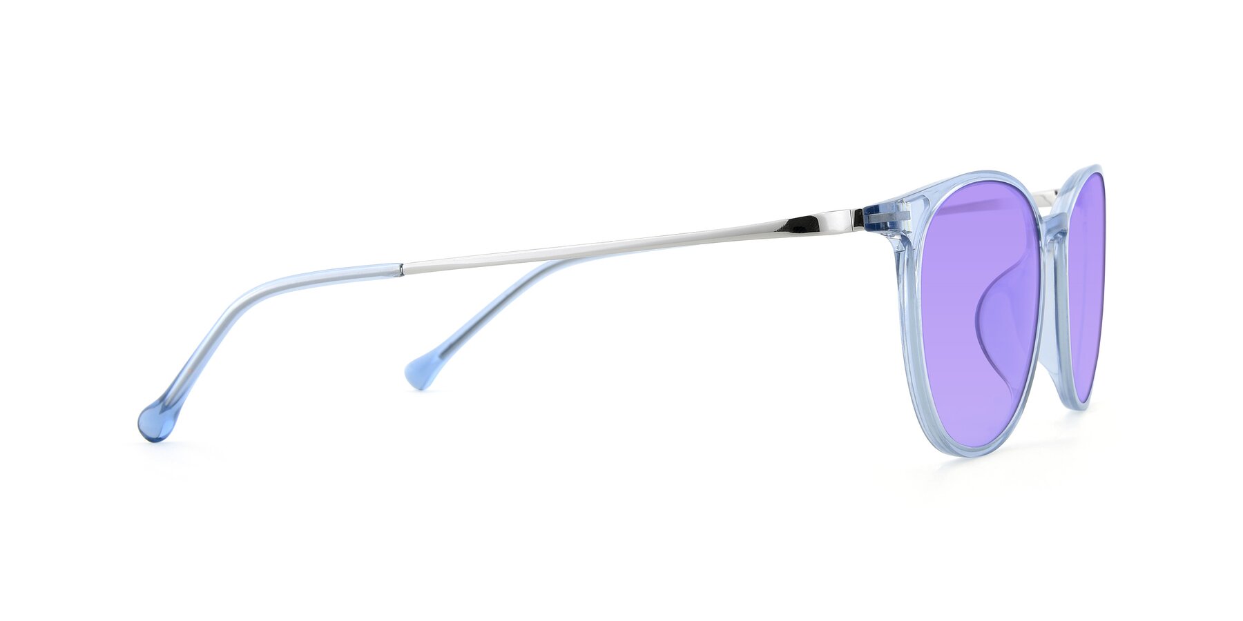 Side of XC-6006 in Blue Amber-Silver with Medium Purple Tinted Lenses
