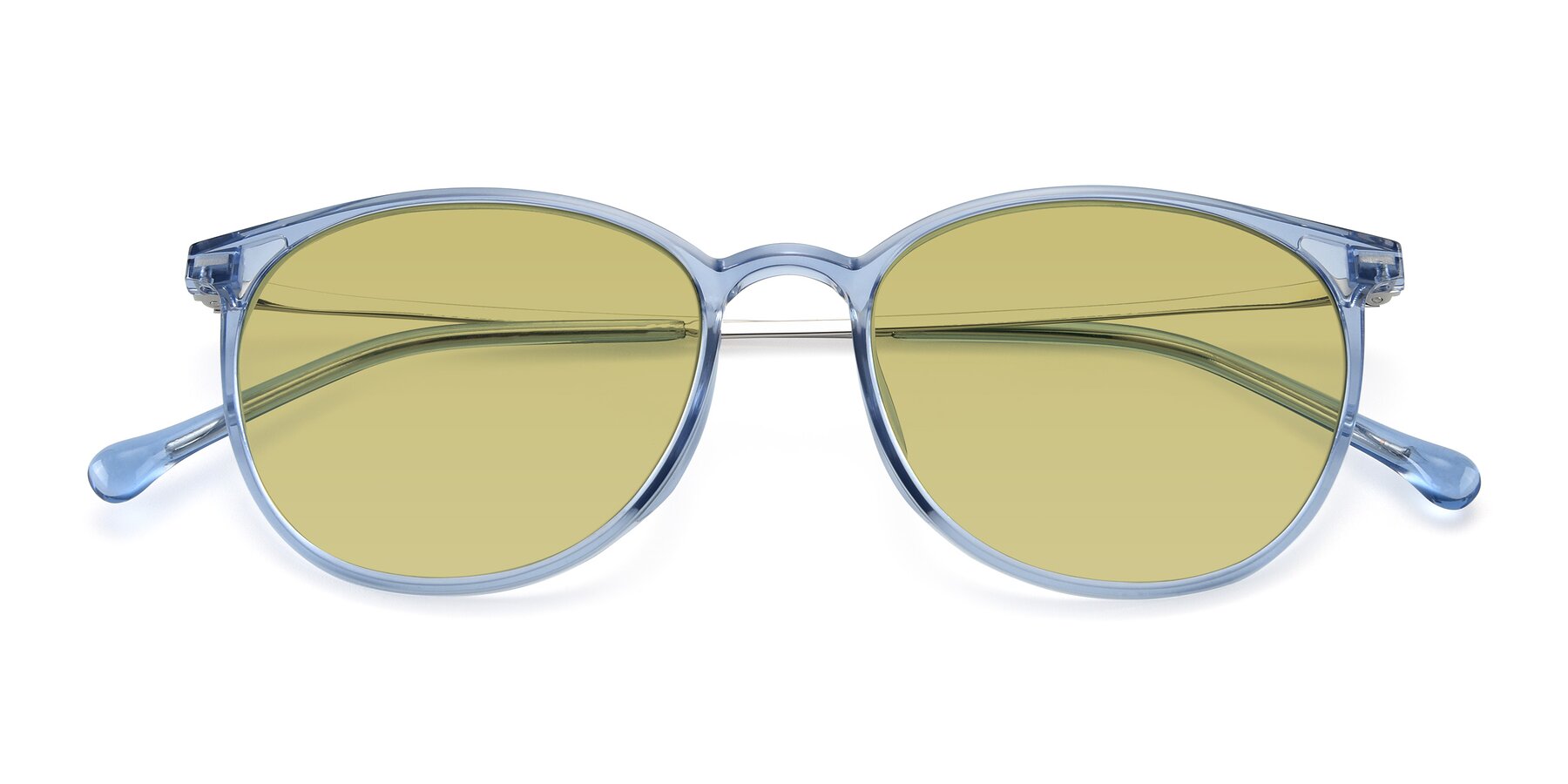 Folded Front of XC-6006 in Blue Amber-Silver with Medium Champagne Tinted Lenses