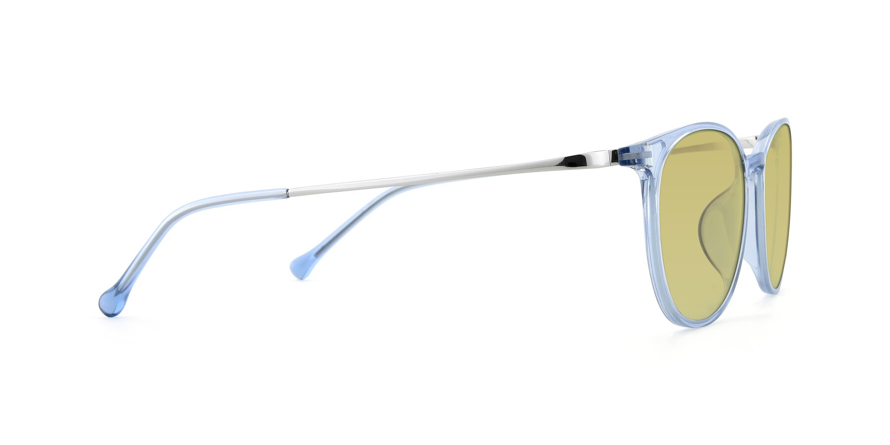 Side of XC-6006 in Blue Amber-Silver with Medium Champagne Tinted Lenses