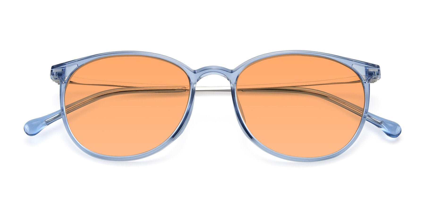 Folded Front of XC-6006 in Blue Amber-Silver with Medium Orange Tinted Lenses