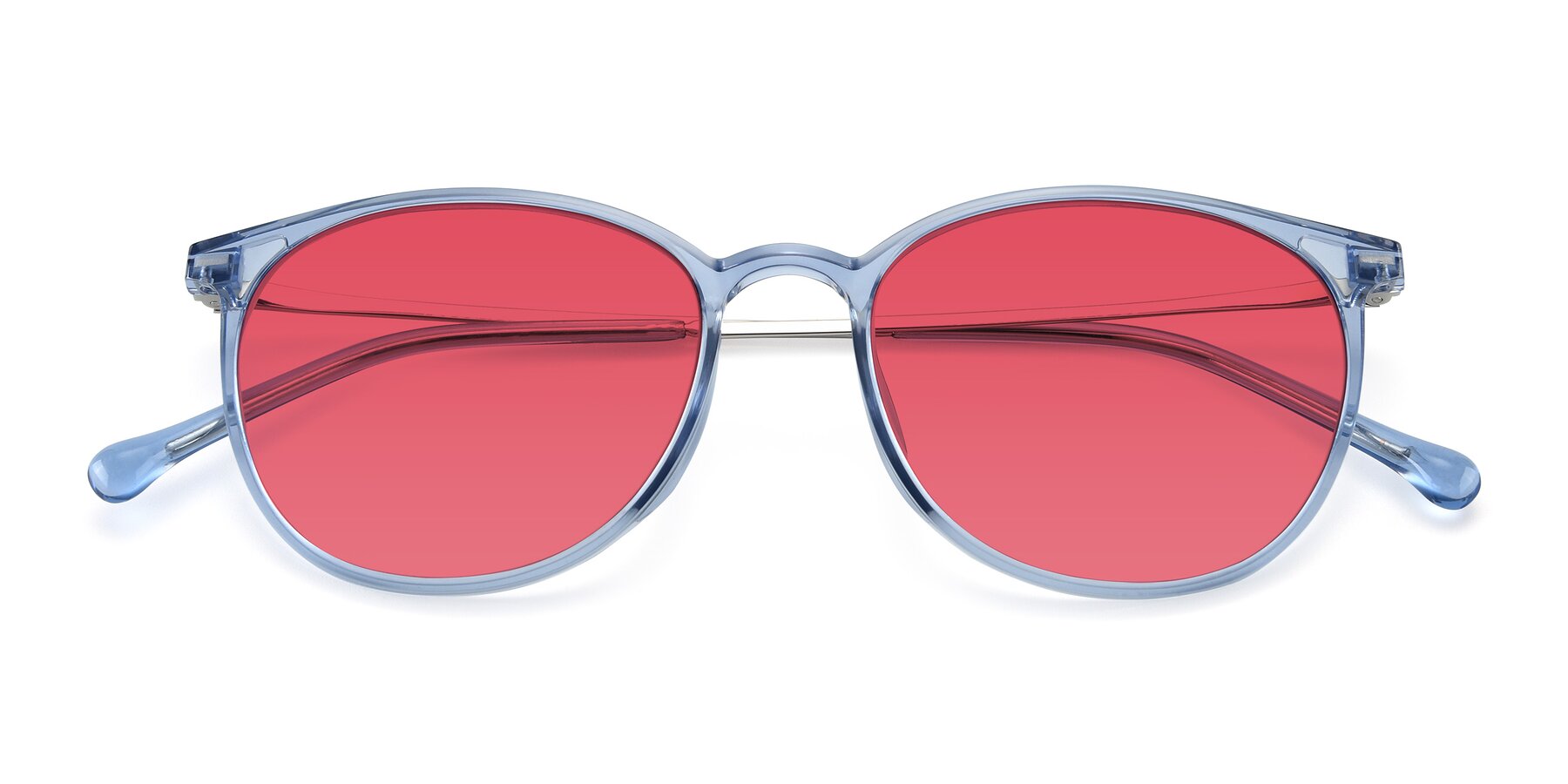 Folded Front of XC-6006 in Blue Amber-Silver with Red Tinted Lenses