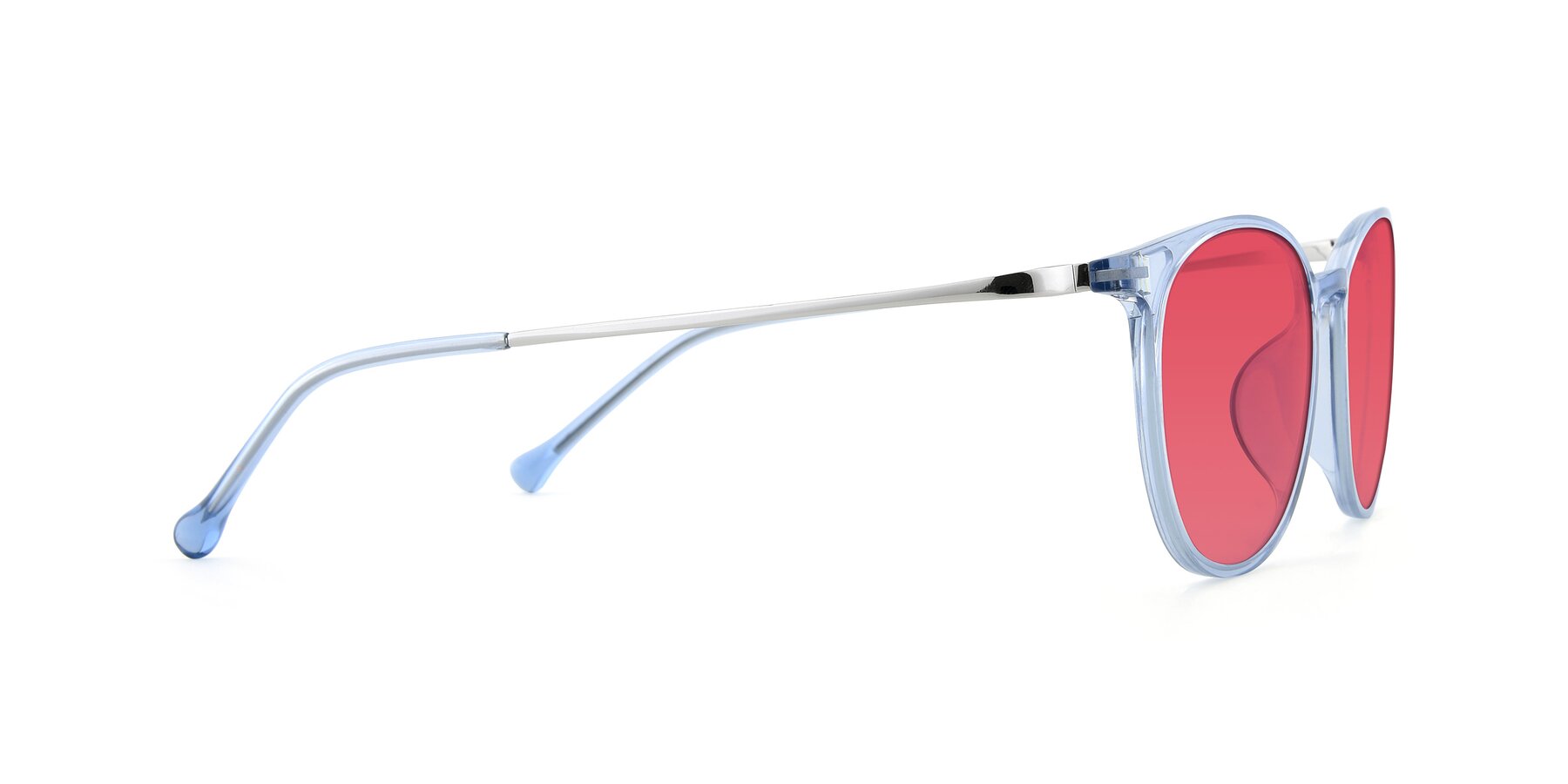 Side of XC-6006 in Blue Amber-Silver with Red Tinted Lenses