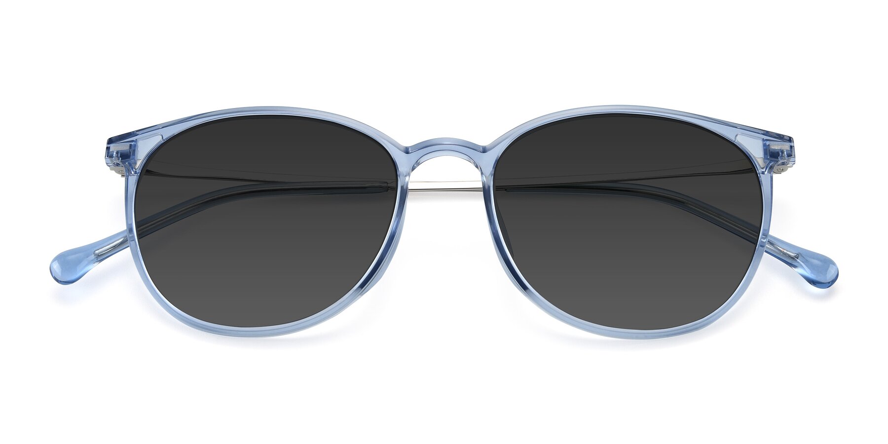 Folded Front of XC-6006 in Blue Amber-Silver with Gray Tinted Lenses