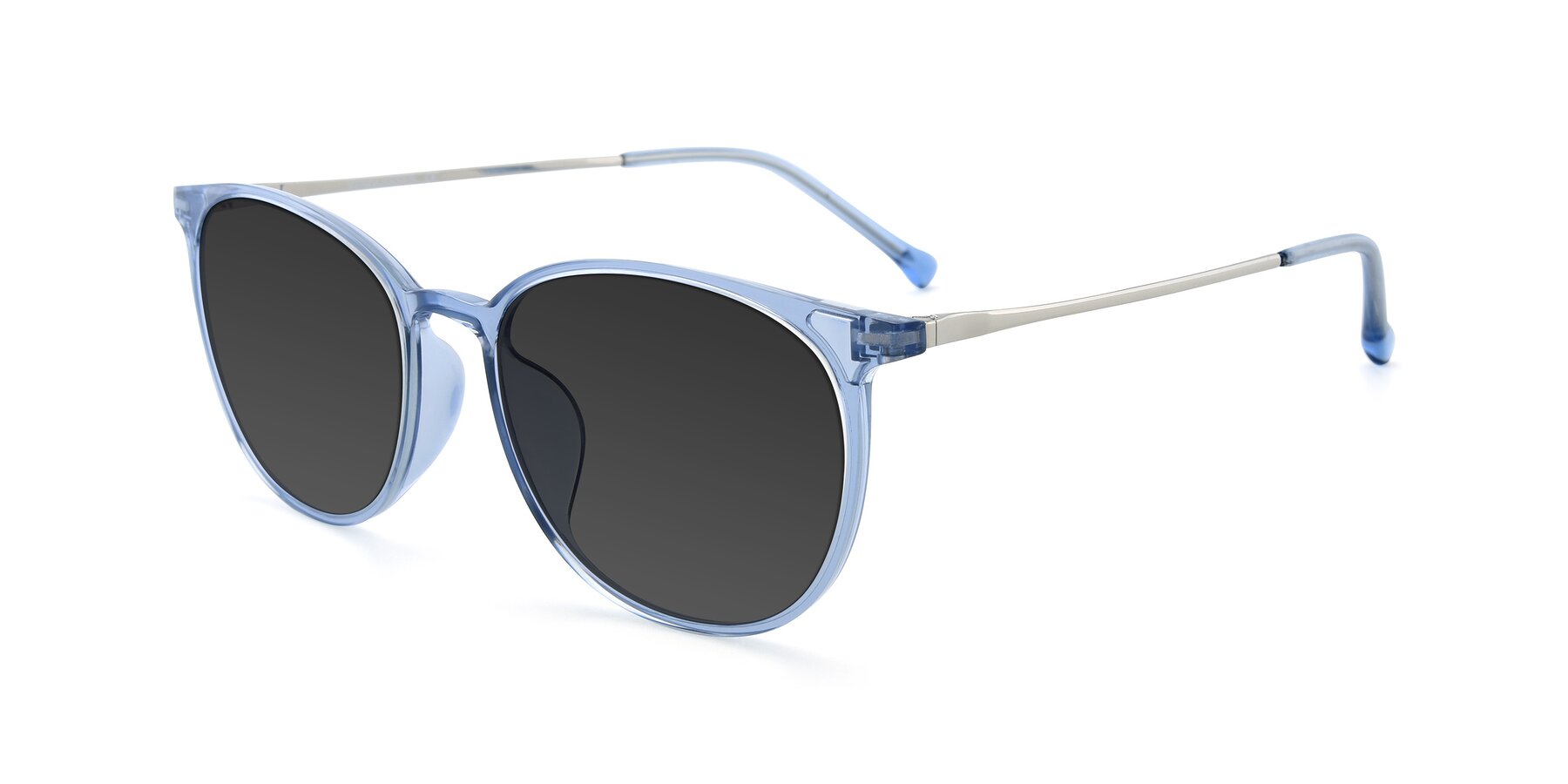 Angle of XC-6006 in Blue Amber-Silver with Gray Tinted Lenses