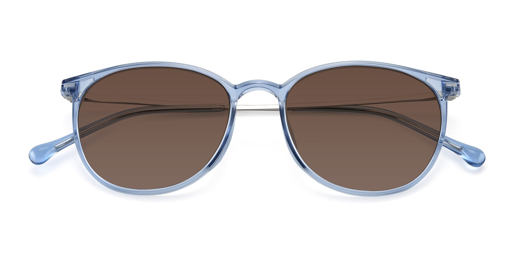 Folded Front of XC-6006 in Blue Amber-Silver with Brown Tinted Lenses