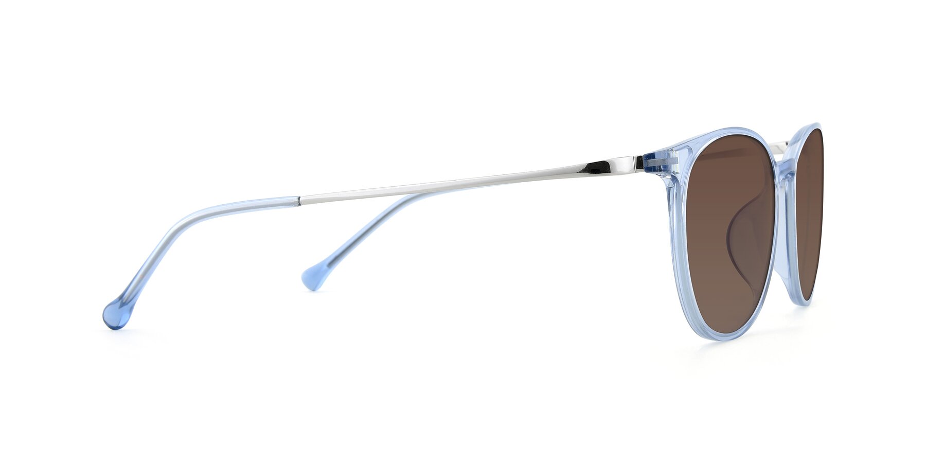 Side of XC-6006 in Blue Amber-Silver with Brown Tinted Lenses