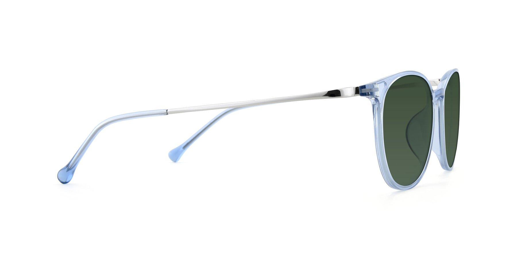 Side of XC-6006 in Blue Amber-Silver with Green Tinted Lenses