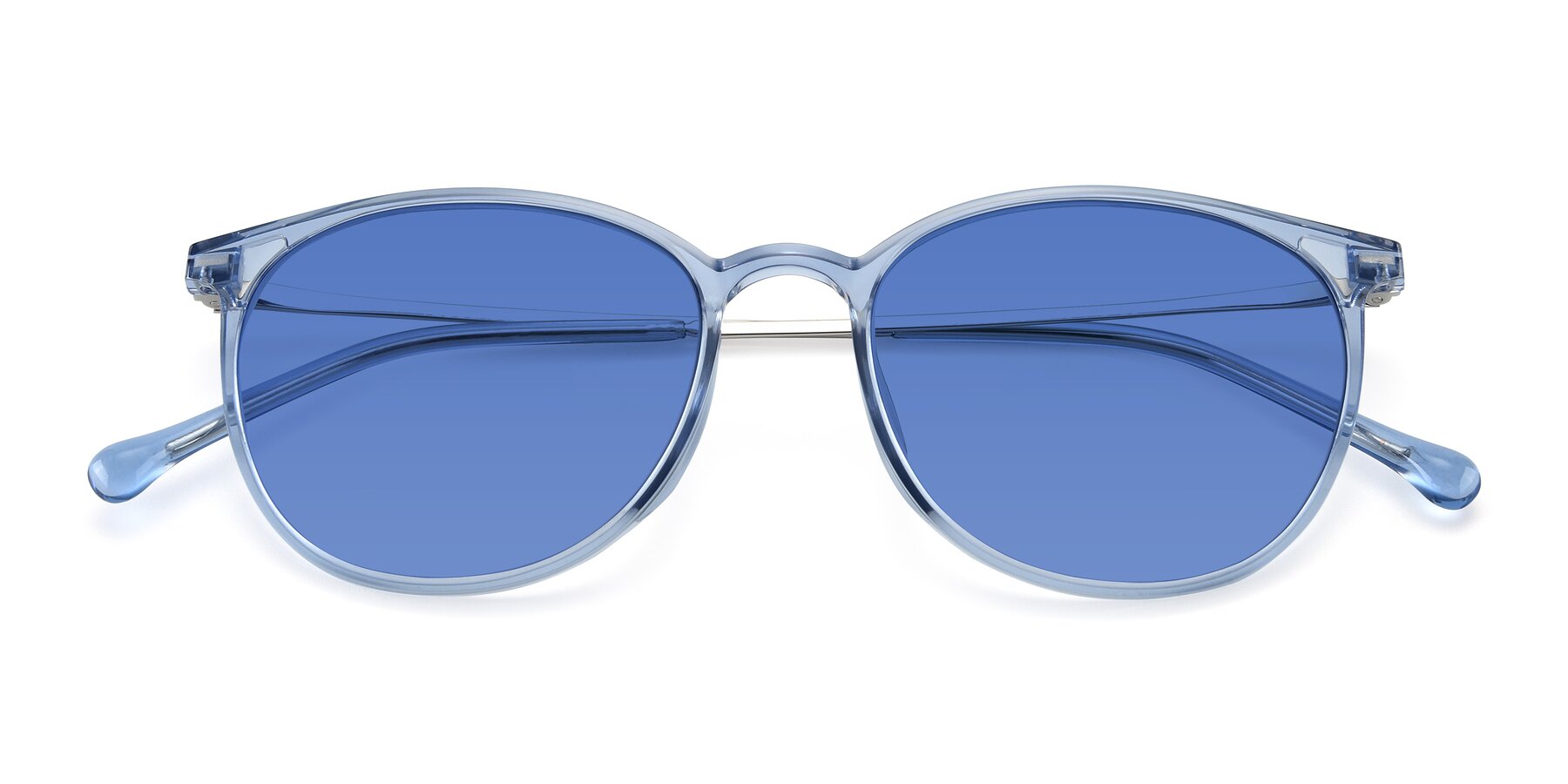 Folded Front of XC-6006 in Blue Amber-Silver with Blue Tinted Lenses