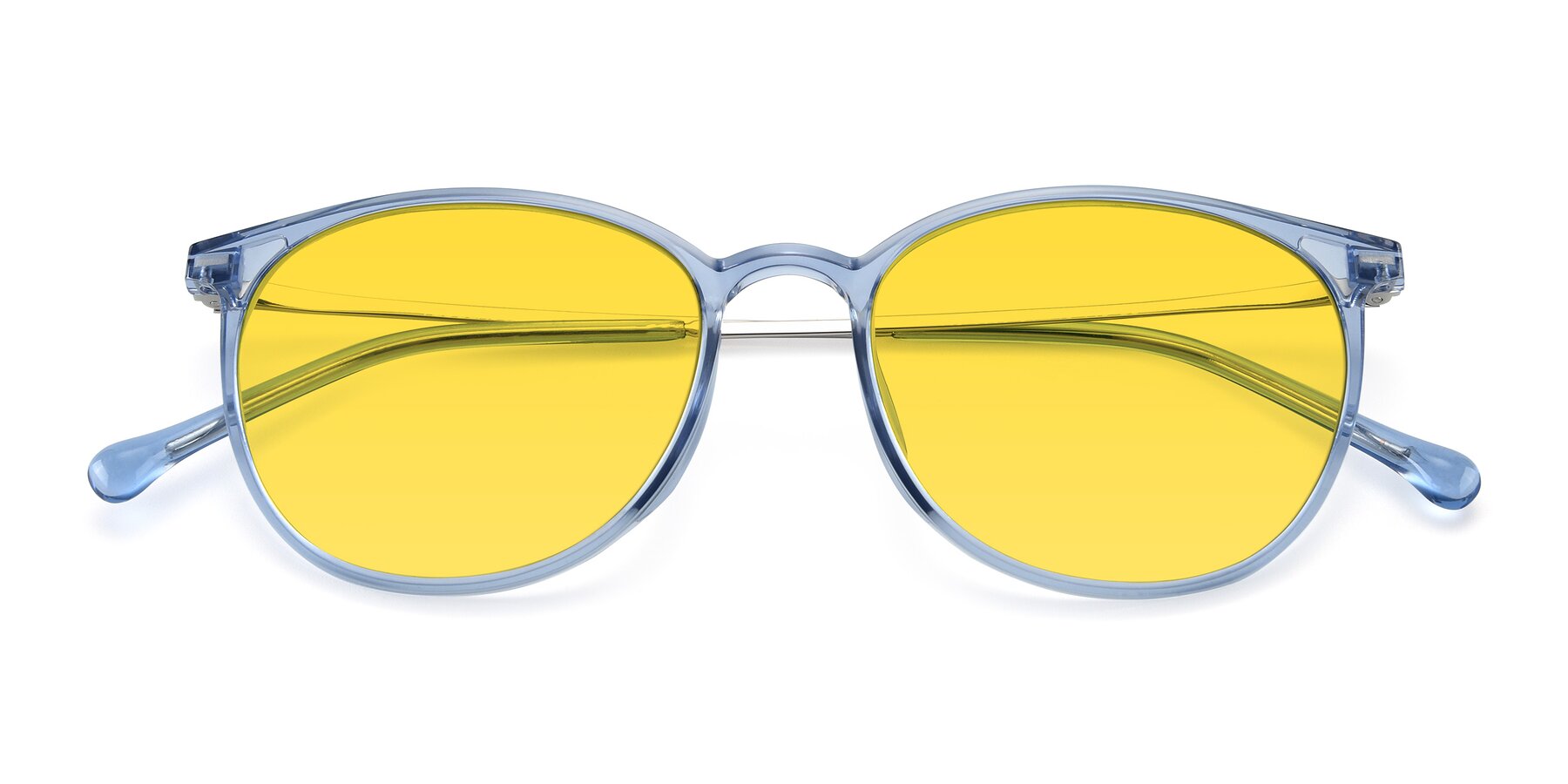 Folded Front of XC-6006 in Blue Amber-Silver with Yellow Tinted Lenses