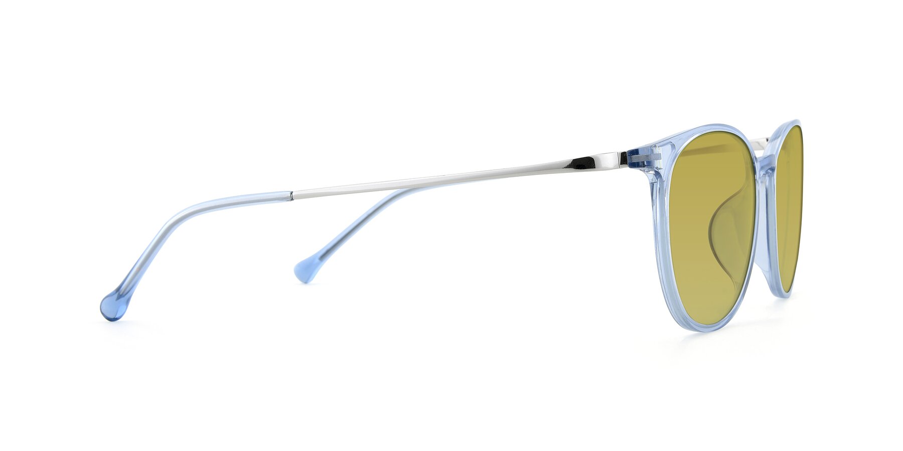 Side of XC-6006 in Blue Amber-Silver with Champagne Tinted Lenses