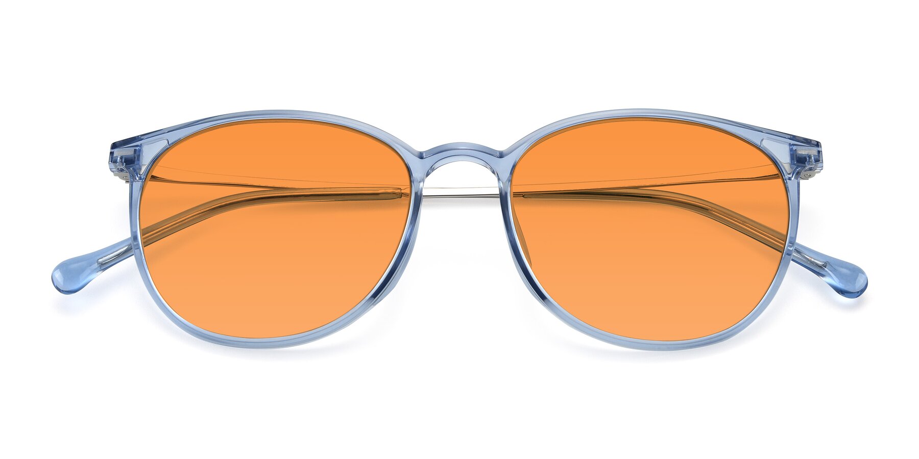Folded Front of XC-6006 in Blue Amber-Silver with Orange Tinted Lenses