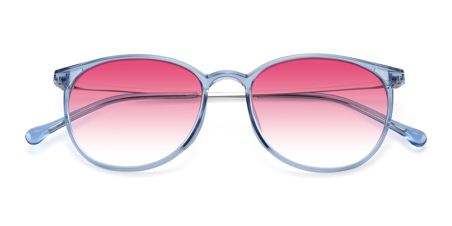 Folded Front of XC-6006 in Blue Amber-Silver with Pink Gradient Lenses