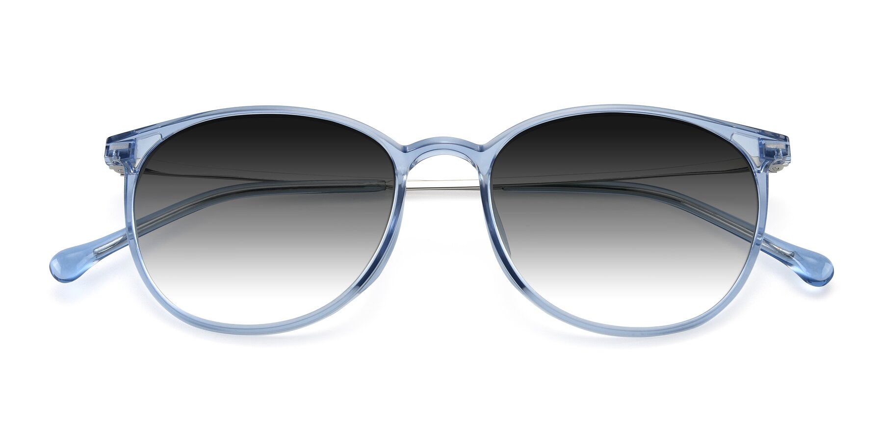 Folded Front of XC-6006 in Blue Amber-Silver with Gray Gradient Lenses