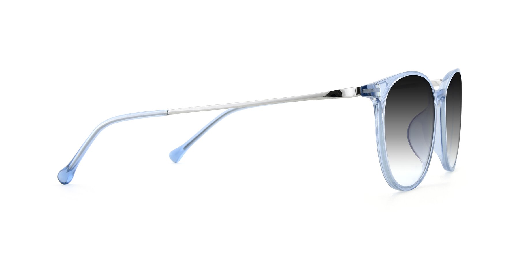 Side of XC-6006 in Blue Amber-Silver with Gray Gradient Lenses