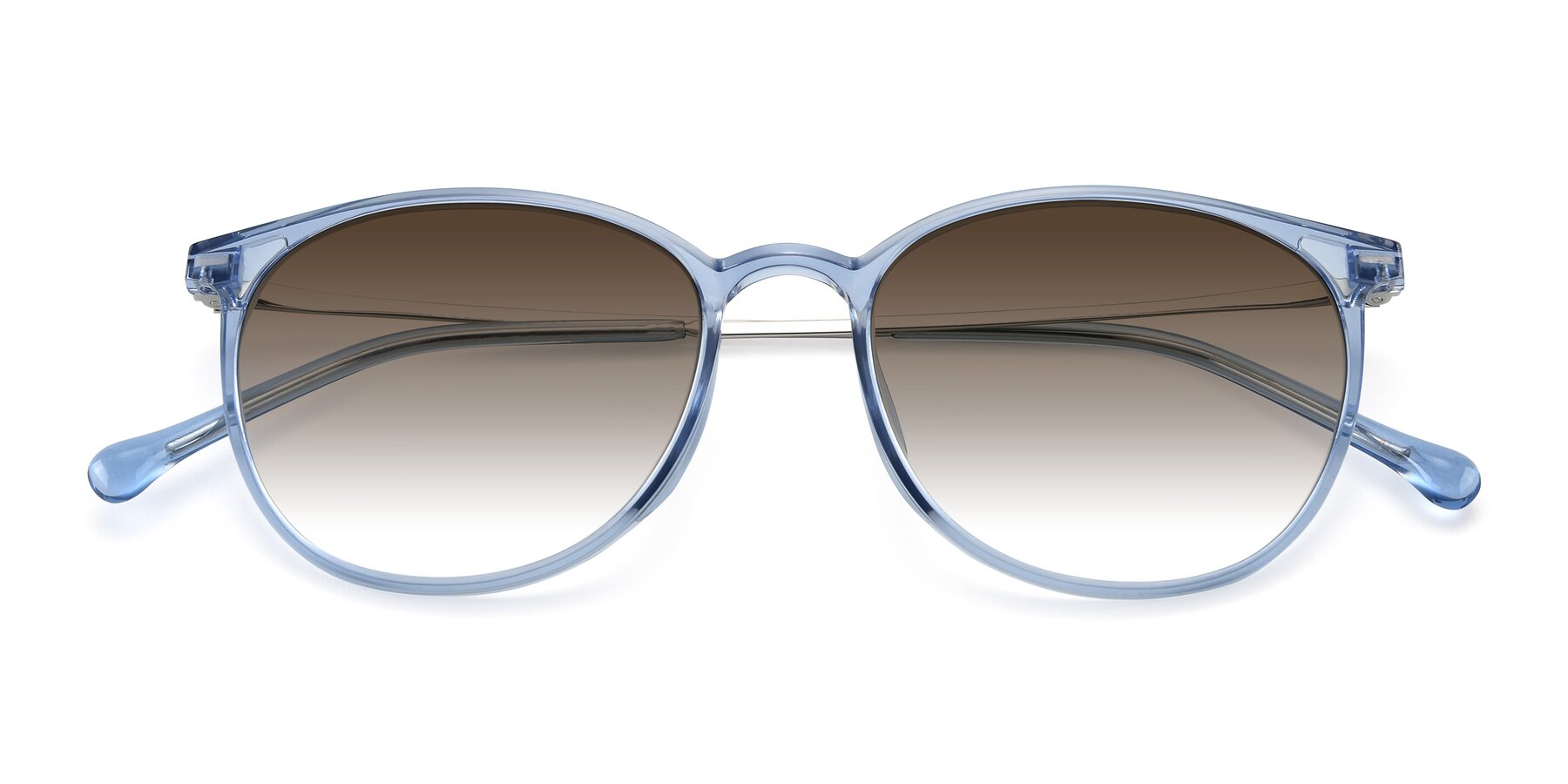 Folded Front of XC-6006 in Blue Amber-Silver with Brown Gradient Lenses
