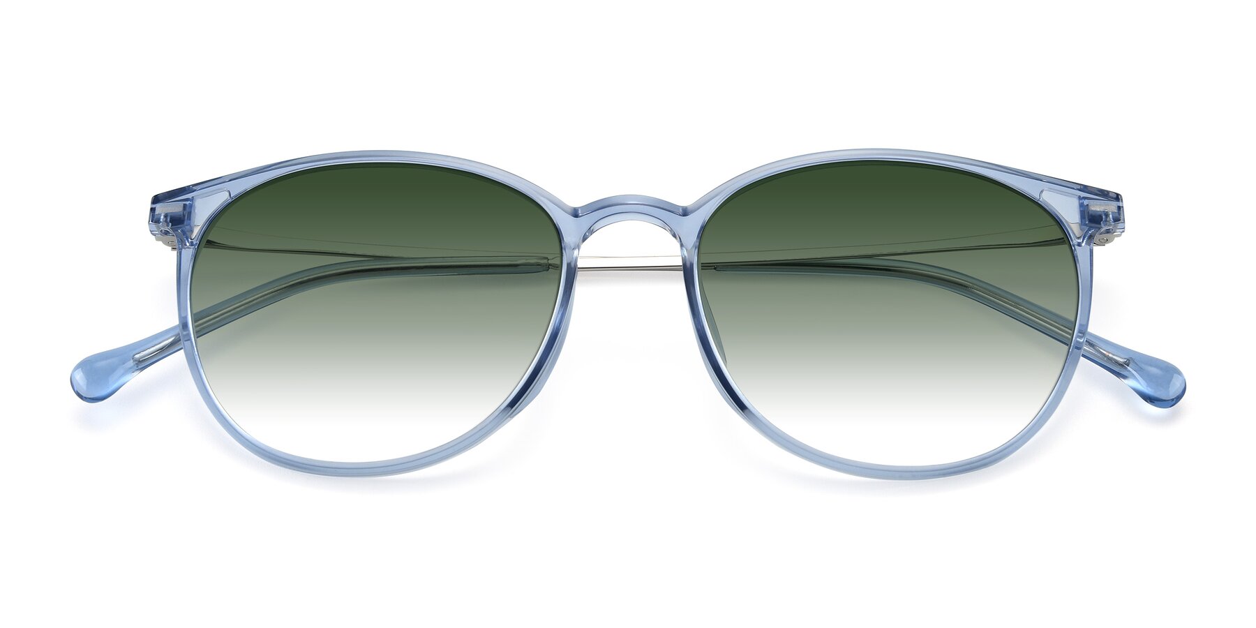Folded Front of XC-6006 in Blue Amber-Silver with Green Gradient Lenses