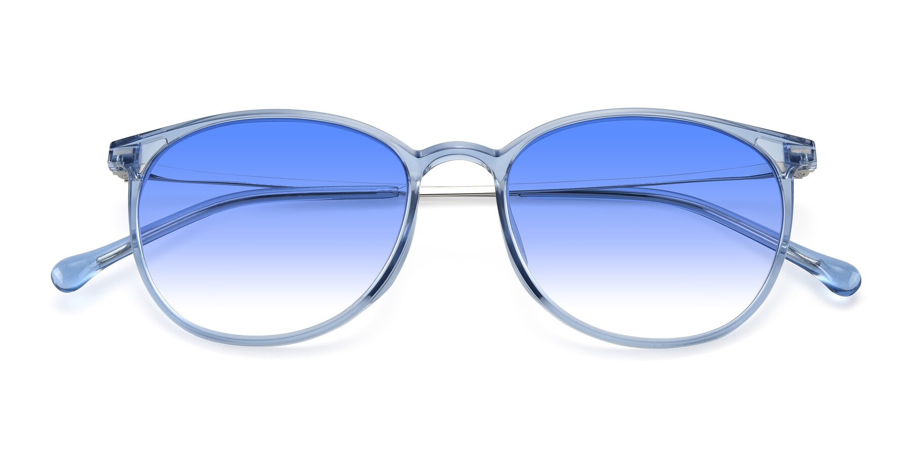 Folded Front of XC-6006 in Blue Amber-Silver with Blue Gradient Lenses