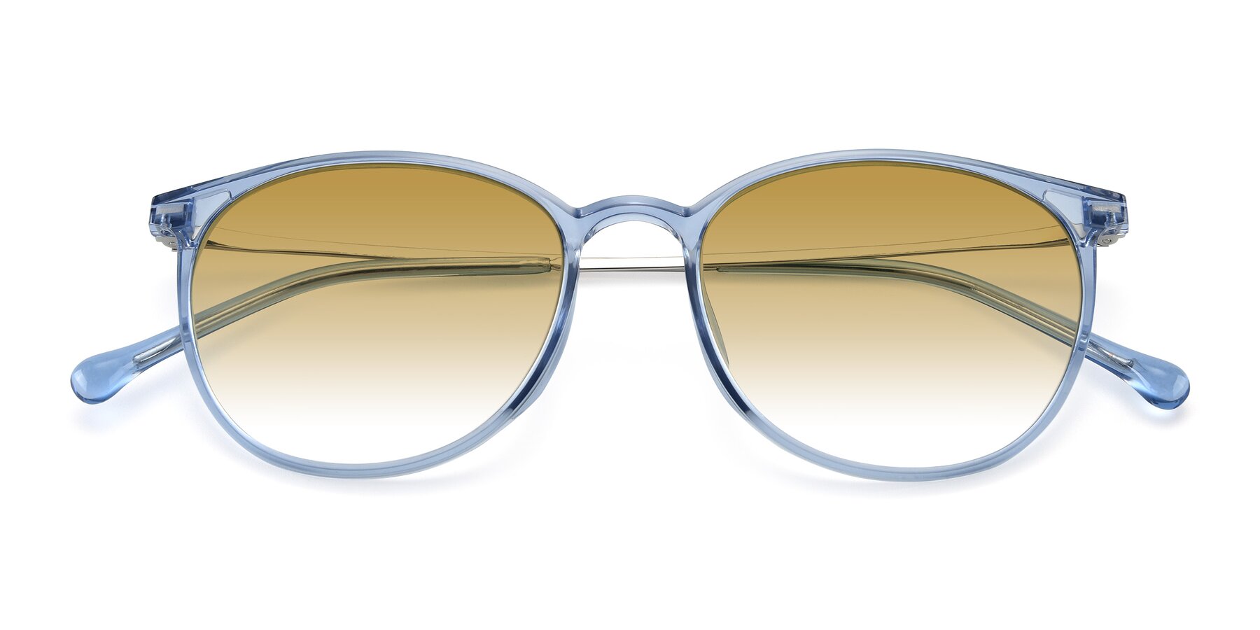 Folded Front of XC-6006 in Blue Amber-Silver with Champagne Gradient Lenses