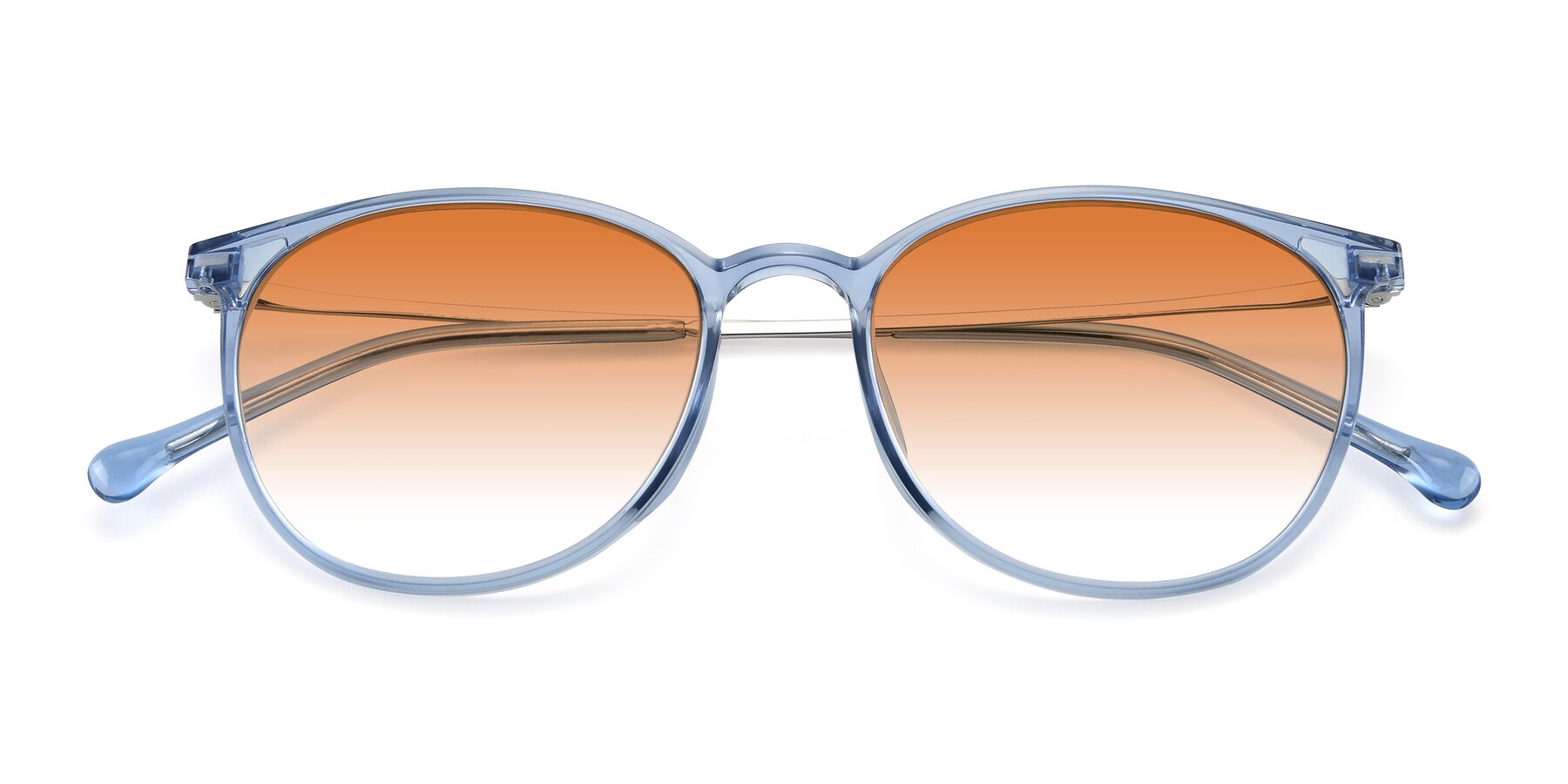 Folded Front of XC-6006 in Blue Amber-Silver with Orange Gradient Lenses