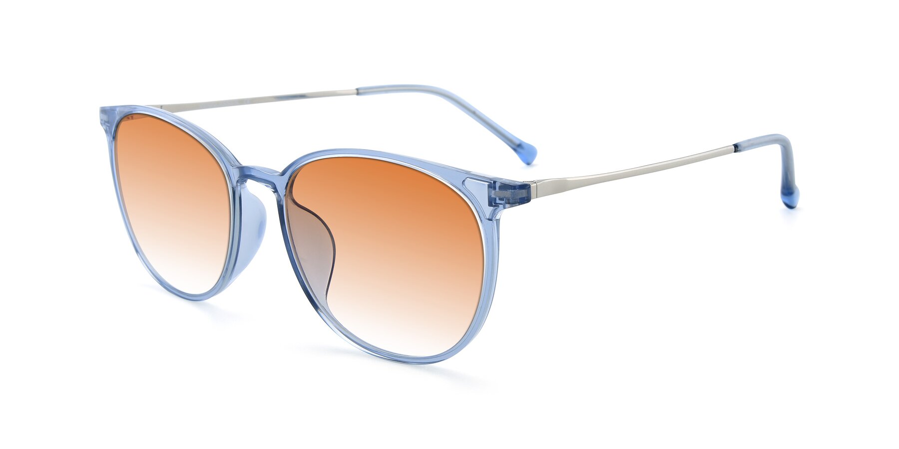 Angle of XC-6006 in Blue Amber-Silver with Orange Gradient Lenses