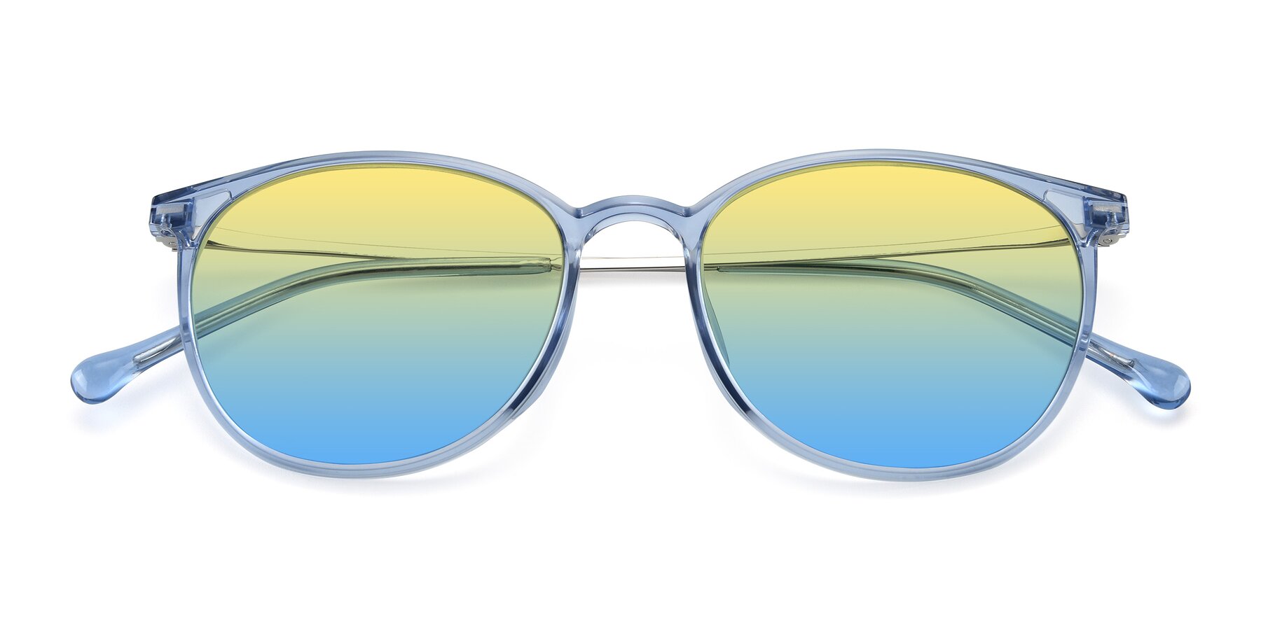 Folded Front of XC-6006 in Blue Amber-Silver with Yellow / Blue Gradient Lenses