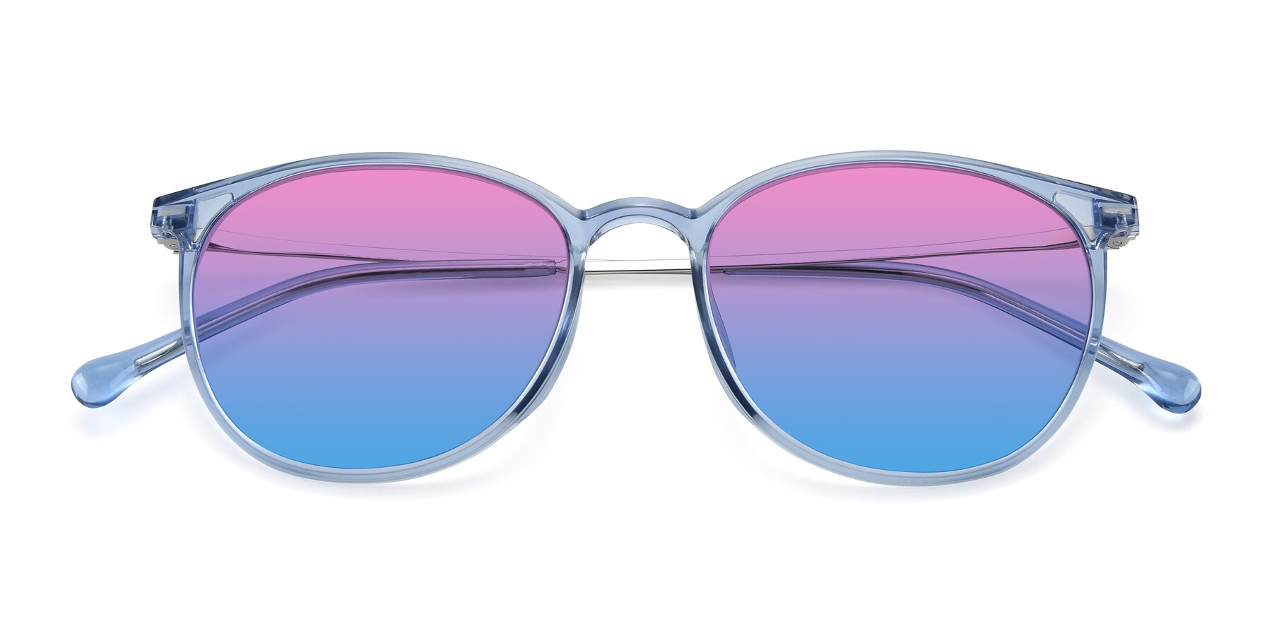 Folded Front of XC-6006 in Blue Amber-Silver with Pink / Blue Gradient Lenses