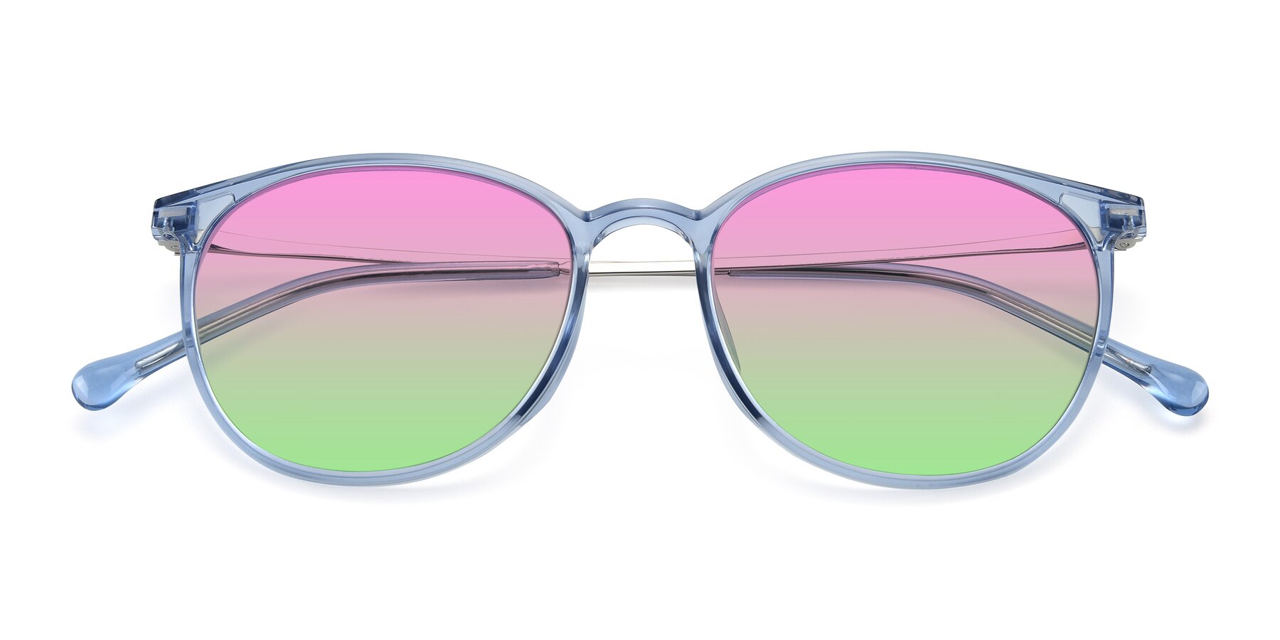 Folded Front of XC-6006 in Blue Amber-Silver with Pink / Green Gradient Lenses