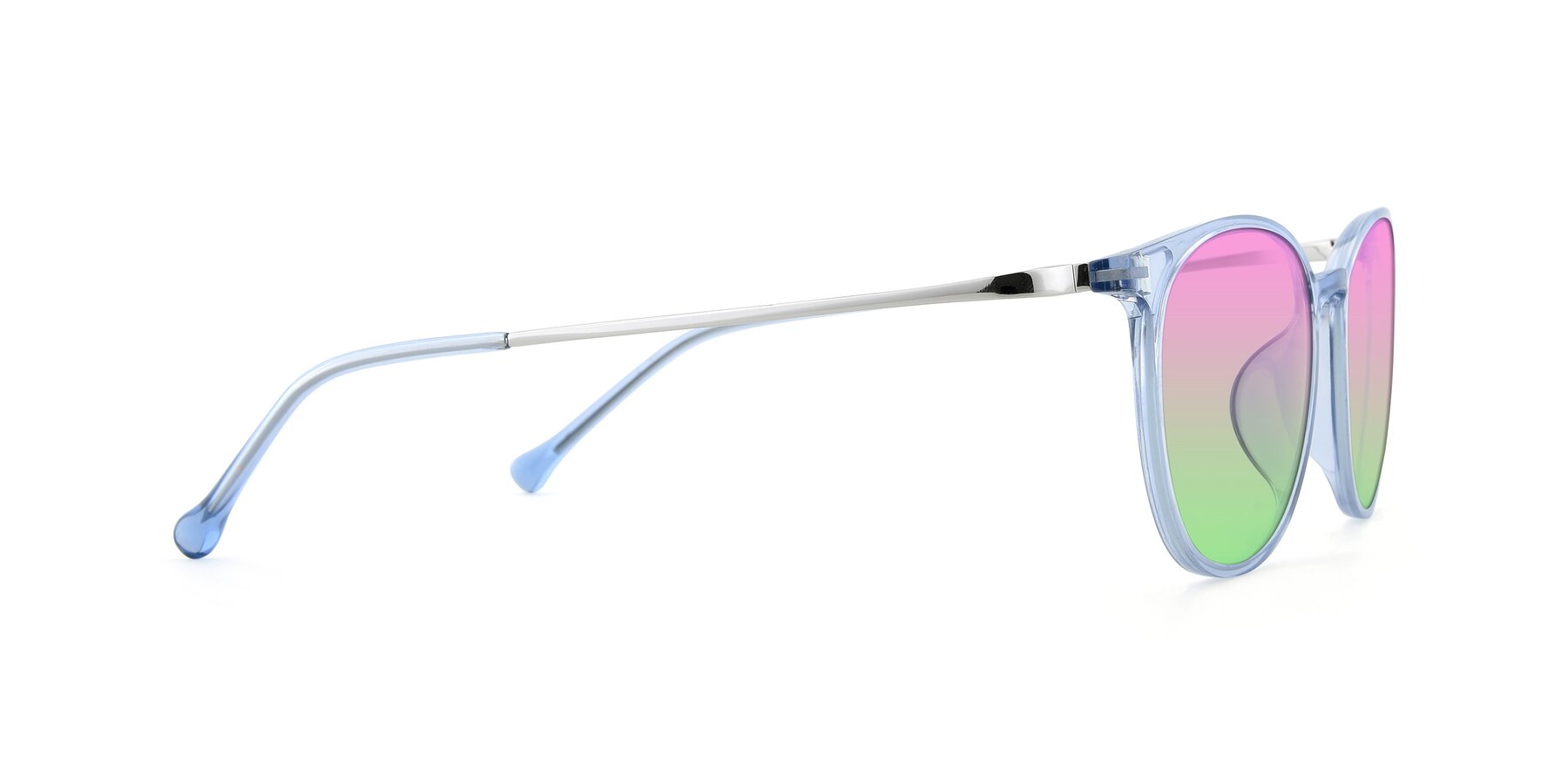 Side of XC-6006 in Blue Amber-Silver with Pink / Green Gradient Lenses