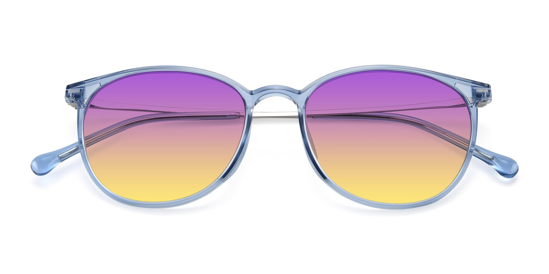 Folded Front of XC-6006 in Blue Amber-Silver with Purple / Yellow Gradient Lenses