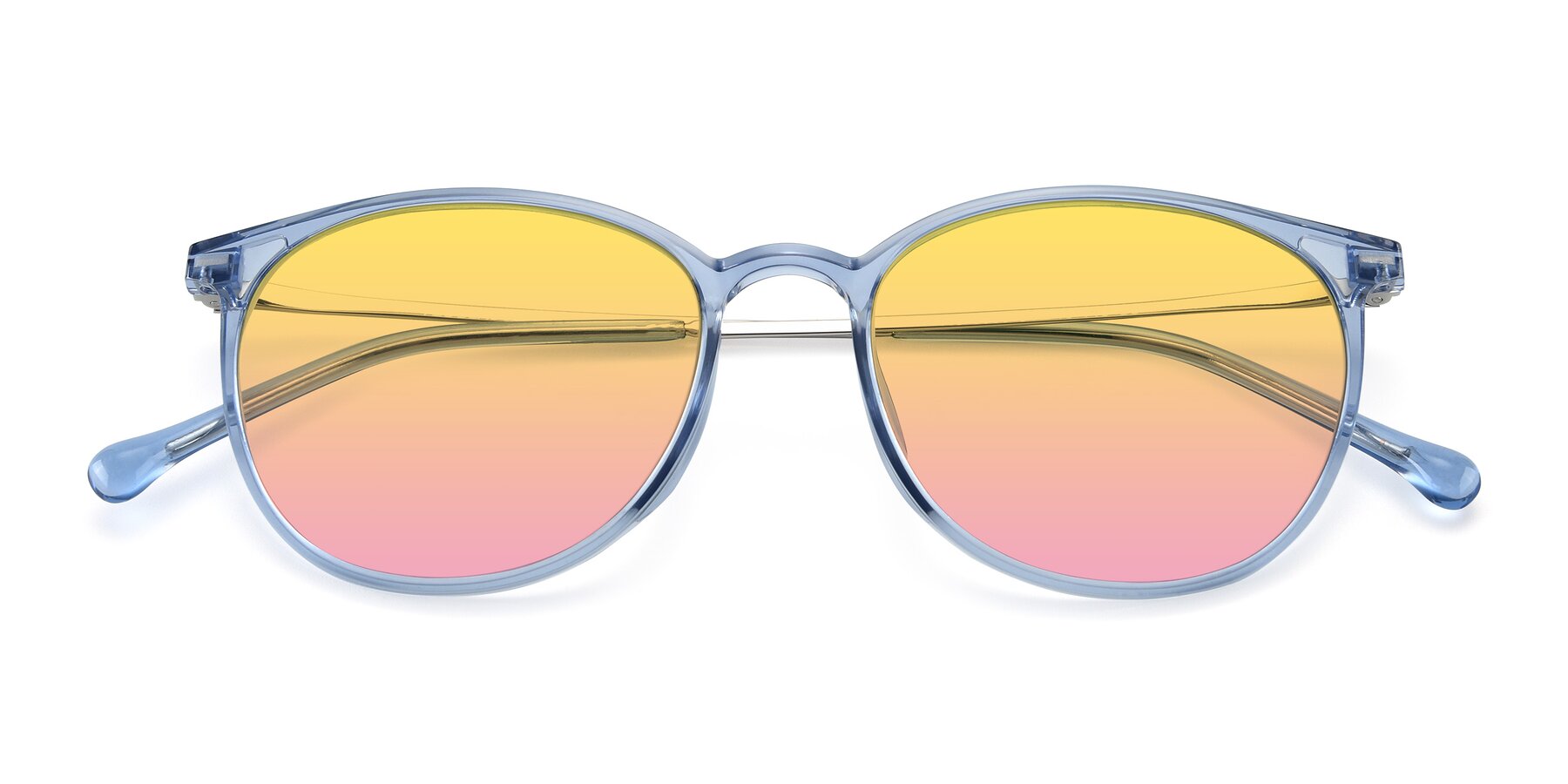 Folded Front of XC-6006 in Blue Amber-Silver with Yellow / Pink Gradient Lenses